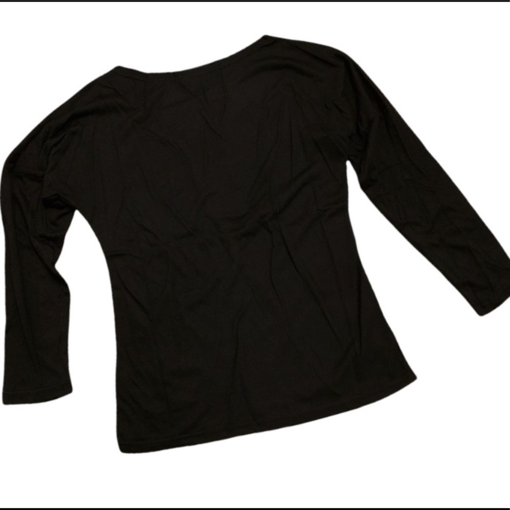 Color block geometric long sleeve top, asymmetrical neckline neutral new - Picture 6 of 12